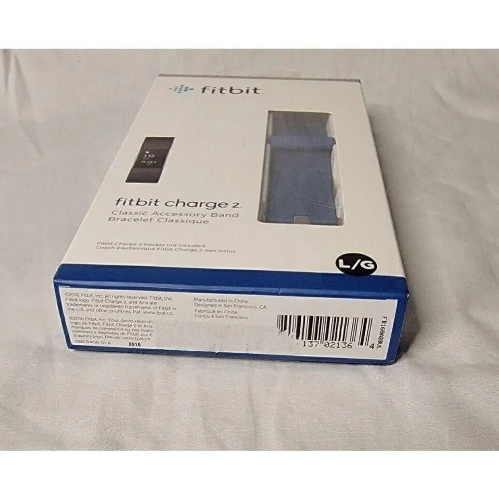 New Fitbit Classic Band for Charge 2 Fitness Activity Large Blue L/G